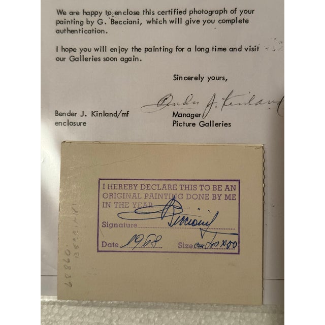 Original G. Becciani 1968 Floral Oil Painting in Hand Carved Gilded Frame For Sale In New York - Image 6 of 12