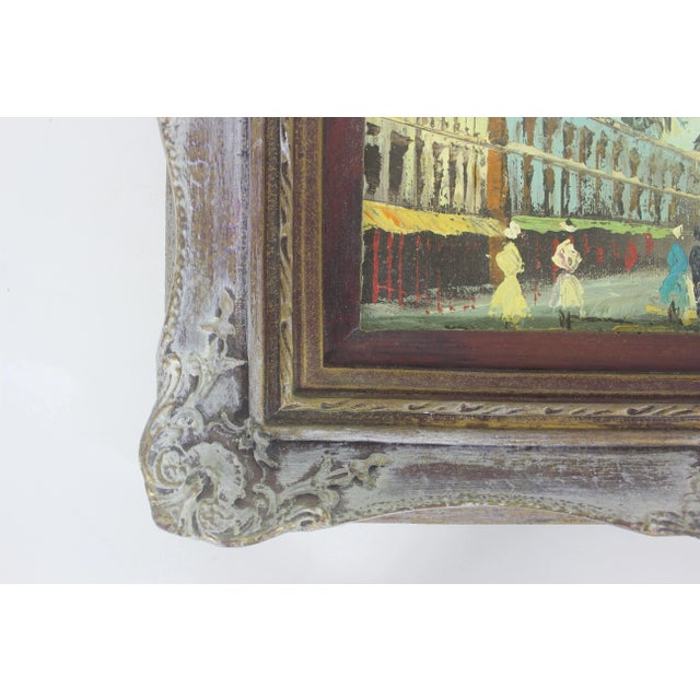 Mid-Century Modern Vintage European City Scene Paris France Oil Painting, Framed For Sale - Image 3 of 9