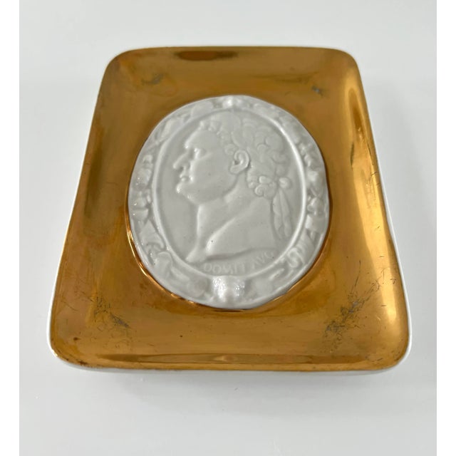 Vintage Fornasetti Milano Porcelain Profile Tray Dish for Rosenfeld Imports. For Sale In Miami - Image 6 of 11