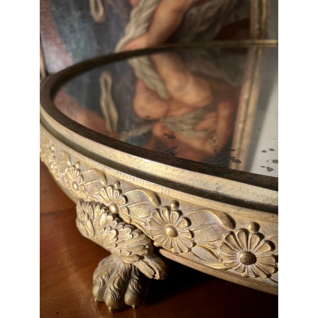 Metal 19th Century Italian Empire Mercury-Gilded Bronze Mirrored Plateau Centerpiece For Sale - Image 7 of 15