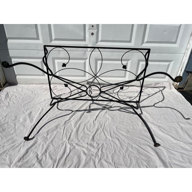 Black Vintage Salterini Style Petit Outdoor Dining Table For Sale - Image 8 of 9