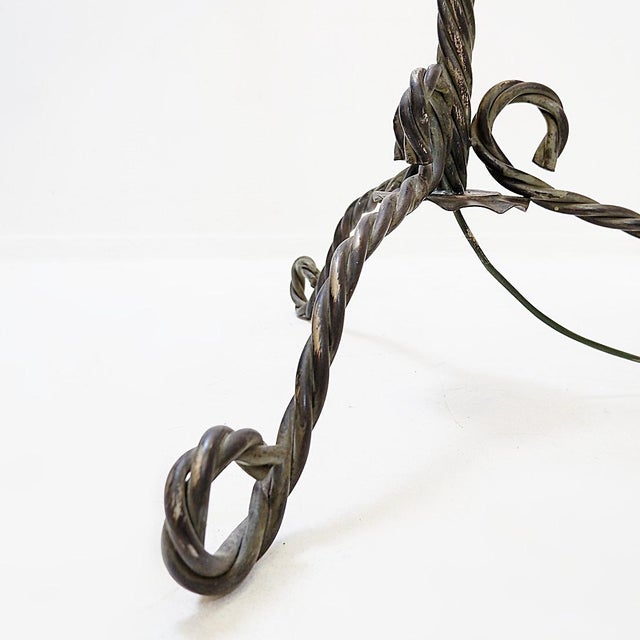 Vintage Brutalist Twisted Wrought Iron Floor Lamp, 1950s For Sale - Image 12 of 15