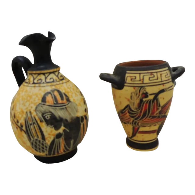 Petite Etruscan Art Vases - Set of 2 For Sale