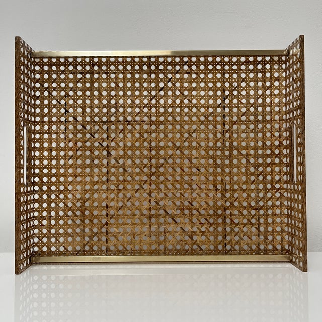 Serving Tray in Acrylic Glass, Cannage & Brass in the style of Christian Dior for Christian Dior For Sale - Image 14 of 14