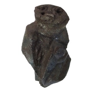 Abstract Belgian Ceramic Sculpture of Mother with Child by Paul De Bruyne, 1960s For Sale