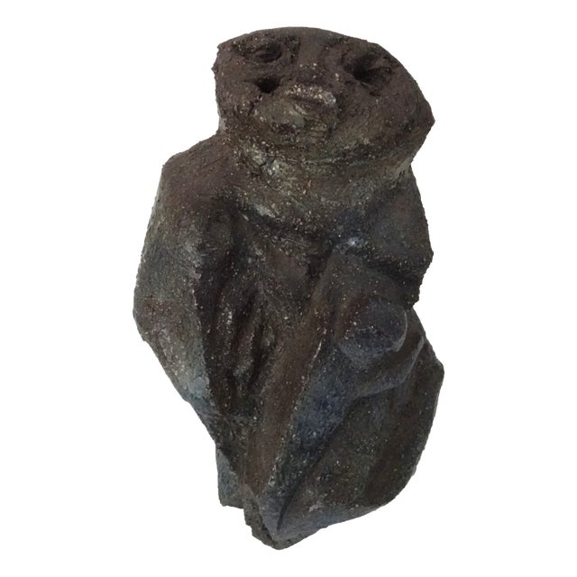 Abstract Belgian Ceramic Sculpture of Mother with Child by Paul De Bruyne, 1960s For Sale