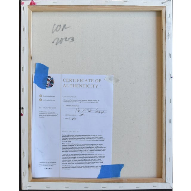 Contemporary Modern Cubism Portrait of Twins Oil Painting W/ Antiqued Gold Frame For Sale In Los Angeles - Image 6 of 7