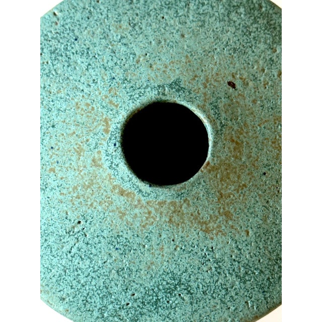 Contemporary Ceramic Vase with Green Glaze by John Ward For Sale - Image 3 of 12