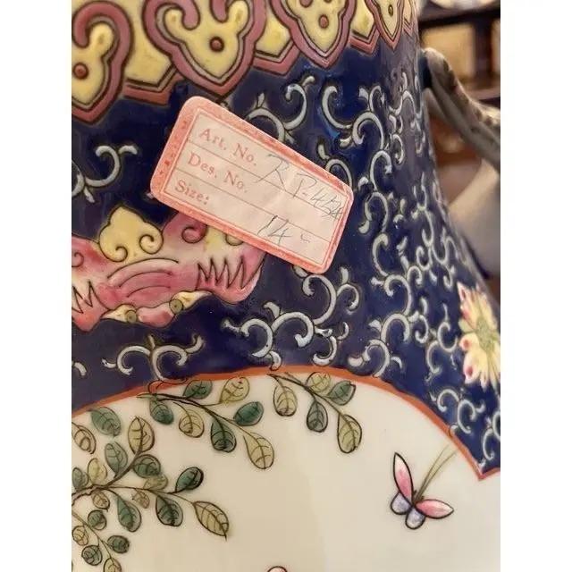 Ceramic Mid 20th Century Chinese Statement Cachepot Vase- a Pair For Sale - Image 7 of 10