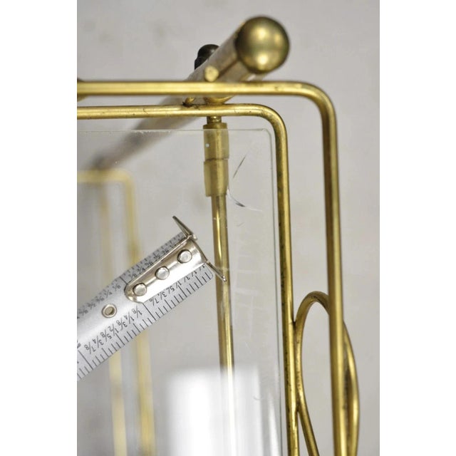 Metal Vintage Mid Century Modern Gold Metal 2 Tier Rolling Bar Tea Cart Server For Sale - Image 7 of 12