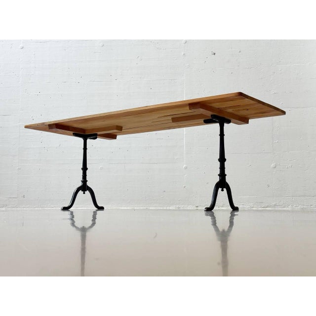 Classic Cherrywood Coffee Table with Cast Iron Legs from Horgenglarus For Sale - Image 14 of 17