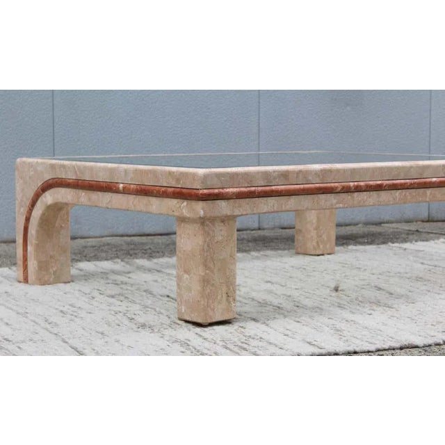 Off-white Large 1980s Tessellated Stone Coffee Table For Sale - Image 8 of 13