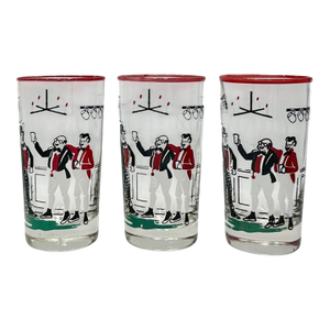 Vintage Libbey Pickwick Dickens Highball Cocktail Glasses - Set 3