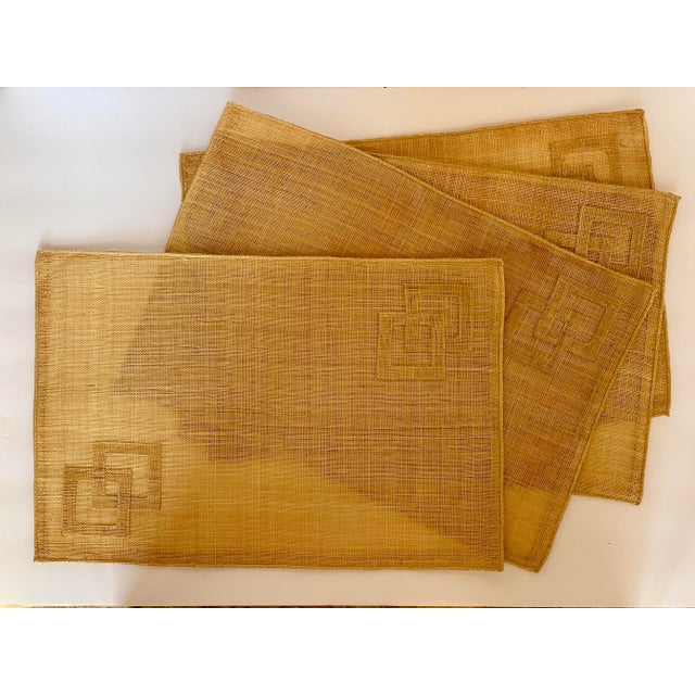 Vintage 1980's Rectangular Hand-Loomed Raffia Palm Beach, Coastal Style Placemats- Set of 4 For Sale - Image 13 of 13