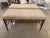 Brown Vintage Faux Bamboo Wood Bench Newly Upholstered Quadrille Fabric For Sale - Image 8 of 11