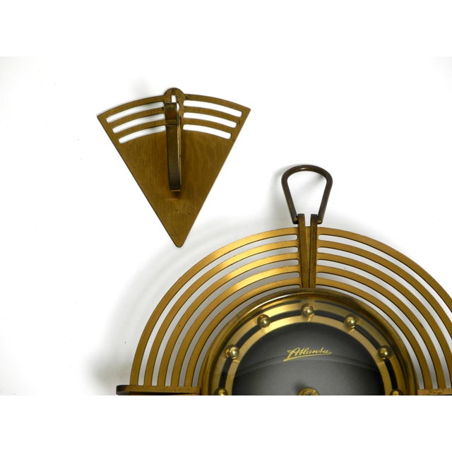 Mid-Century Modern Wall Clock in Brass from Atlanta, 1950s For Sale - Image 15 of 18