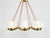Large Viennese Modernism Curved Brass Wave Chandelier by Hugo Gorge, 1940s For Sale - Image 4 of 18
