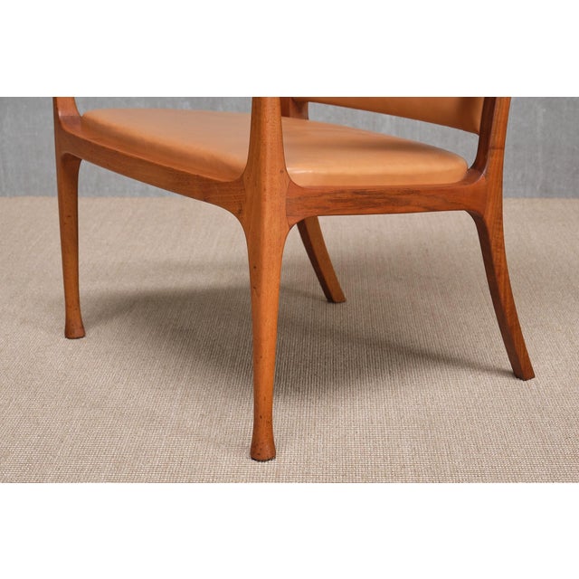 Armchair in Walnut and Leather by Hans Asplund for Nordiska Kompaniet, 1955 For Sale - Image 12 of 18