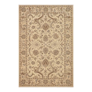 Bohemien Ziegler Beige Blue Hand-Knotted Wool Rug - 8'10'' X 11'9'' For Sale