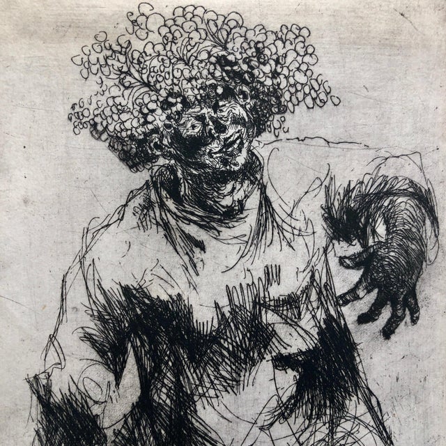 Jan Roelf Mensinga, Dutch Fantastic Modern Etching, Jan Mensinga Old Master Style Wine Maker, Grapes, 20.C For Sale - Image 4 of 6