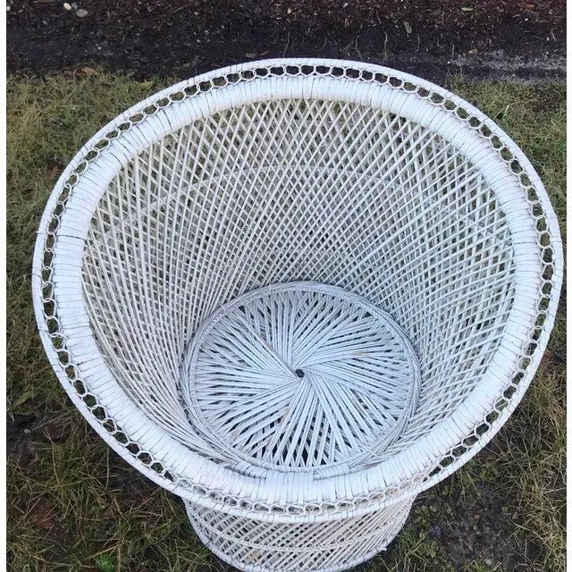 Boho Chic Vintage Mid to Late 20th Century Wicker Barrel Chairs and Round Table, Child Sized, Set of 3 For Sale - Image 3 of 8