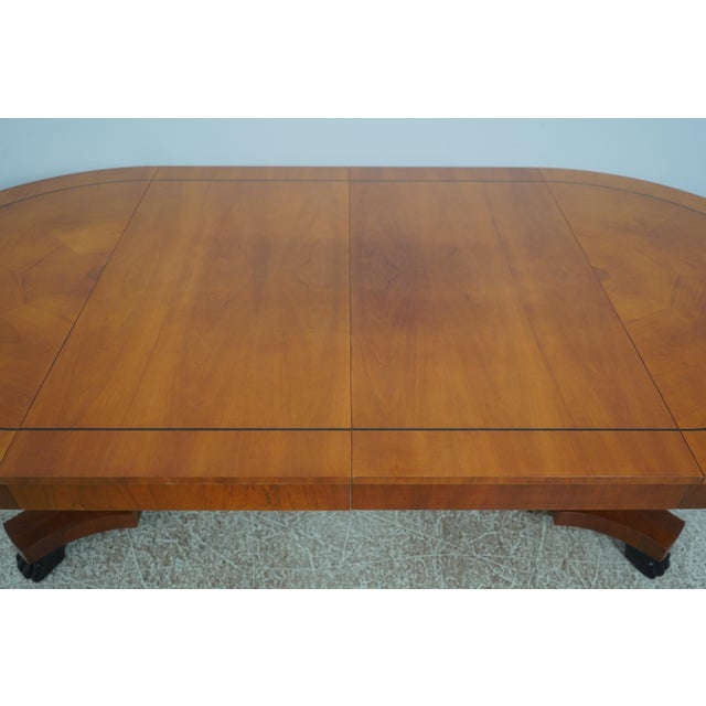Baker Neoclassical Cherry Inlaid Round Dining Table For Sale - Image 15 of 18
