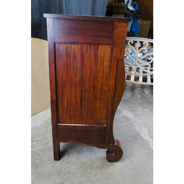 Antique American Empire Flame Mahogany Tallboy Dresser Chest of Drawers For Sale - Image 12 of 12