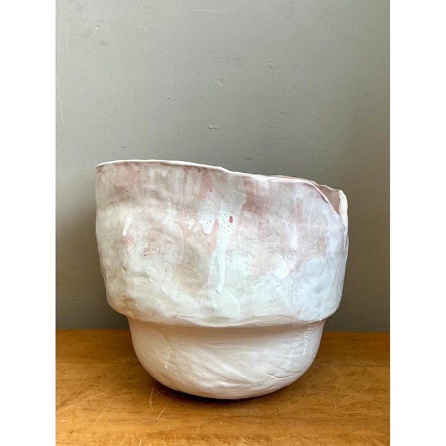 Vintage Monumental Handcrafted Ceramic Vessel For Sale - Image 11 of 12