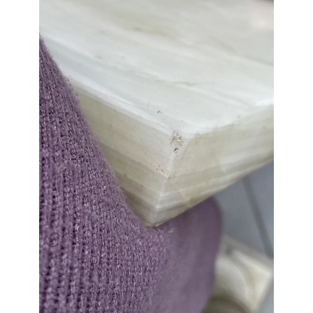 Alabaster Antique Victorian - Art Deco Era Alabaster Rotating Stone Pedestal Fern Stand For Sale - Image 8 of 16