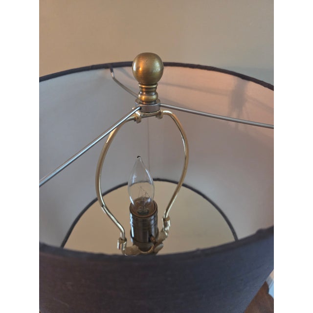 Metal Brass Finish Barley Twist Candlestick Lamp For Sale - Image 7 of 11