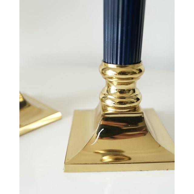 Vintage Gilded Brass Candlesticks, 1970s, Set of 2 For Sale - Image 12 of 13