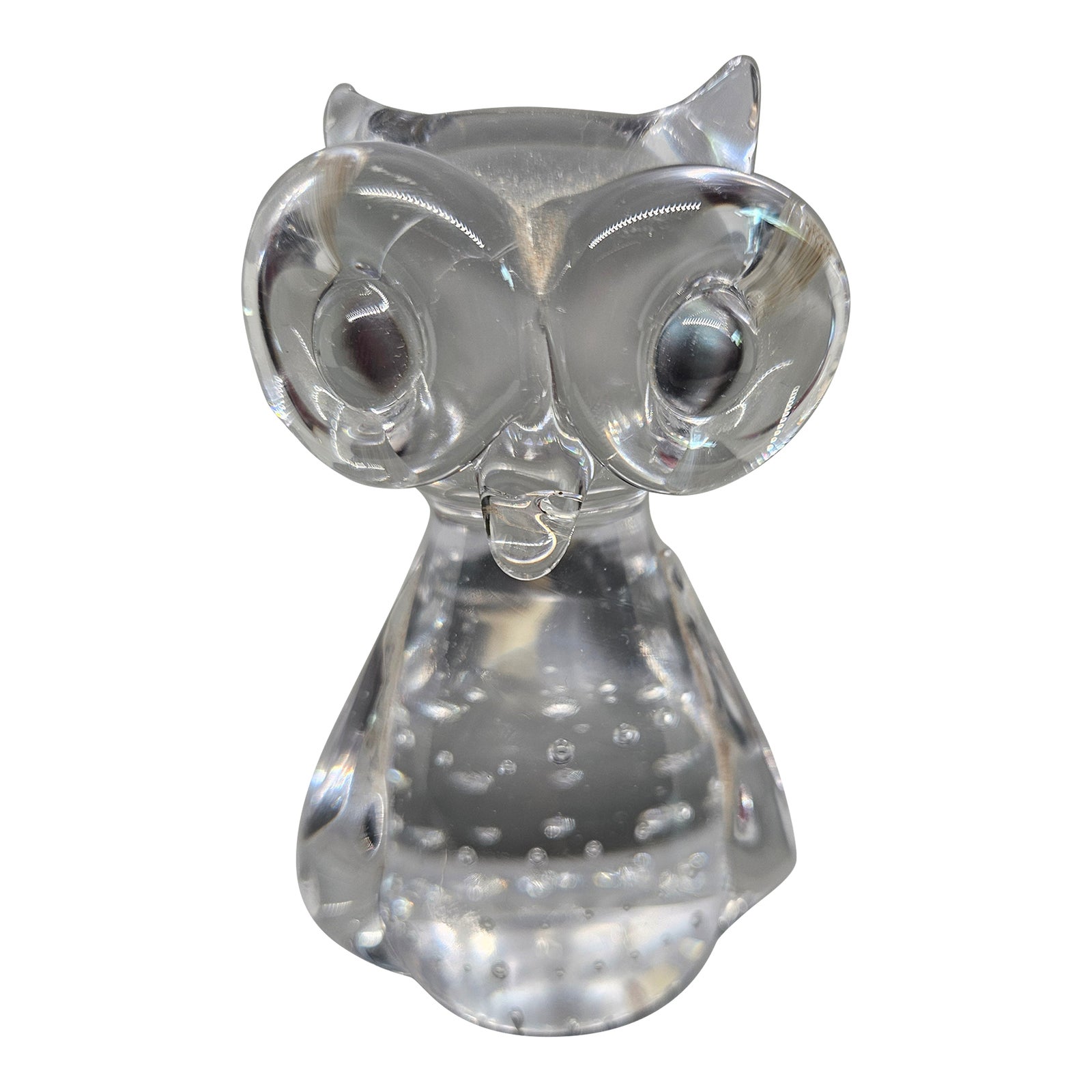 Art Glass Owl Figurine Paperweight Hand Blown. Controlled Bubbles (S7 ...