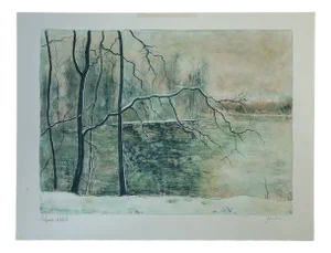 Bernard Gantner, Lac Hivernal aux Voges, Lithograph on Wove Paper, 1970s