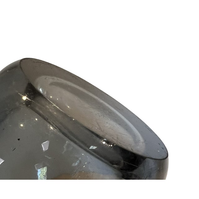 Striking Large Mid Century Modern Smoked Art Glass Vase For Sale - Image 10 of 13