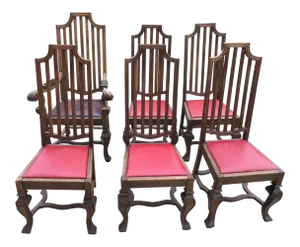French Oak Dining Chairs - Set/6