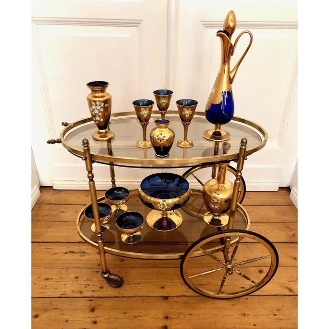 Neoclassical Brass Serving Trolley, 1960s For Sale - Image 9 of 11