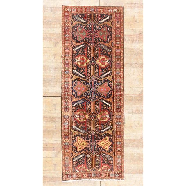 Late 19th Century Persian Heriz Rug, 04'06 X 11'09 For Sale - Image 10 of 10