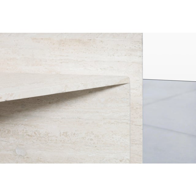 1970s Vintage Italian Modern Two-Piece Travertine Coffee Table by Up & Up, 1970s For Sale - Image 5 of 12