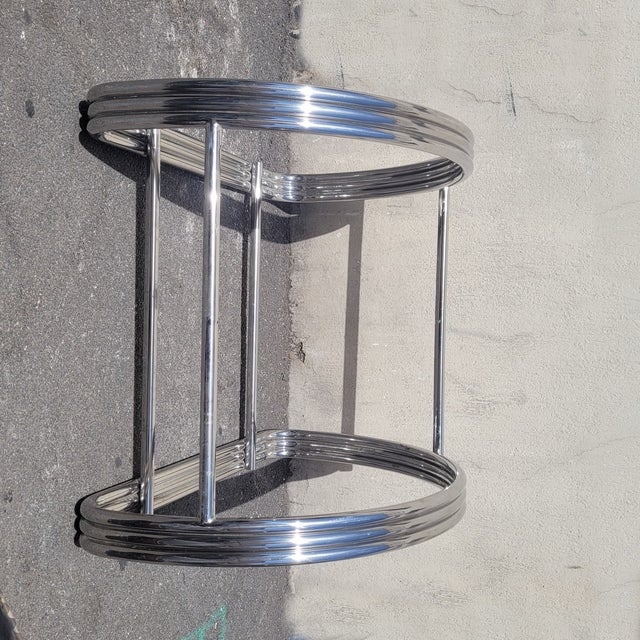 1980s Set of Large Chrome Armchairs by Ralph Lauren, 20th Century For Sale - Image 5 of 18