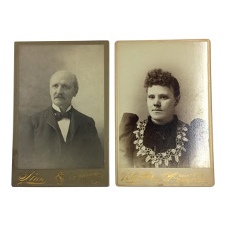 Antique Lady and Gent Cabinets Cards - A Pair For Sale