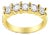 14K Yellow Gold Plated .925 Sterling Silver 1.0 Cttw Shared Prong-set Round Diamond 5 Stone Band Ring (J-K Color, I1-I2 Clarity) - Size 6 For Sale