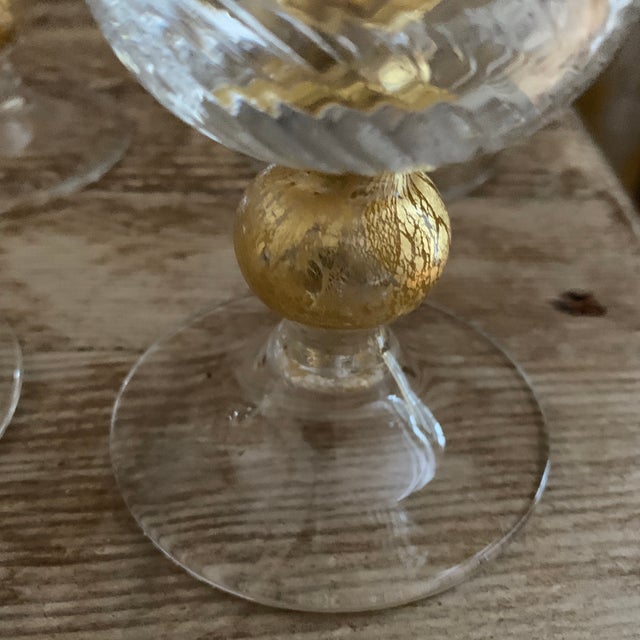 Vintage Gold Italian Murano Glass Swirl Wine Glasses Set of 10 Chairish