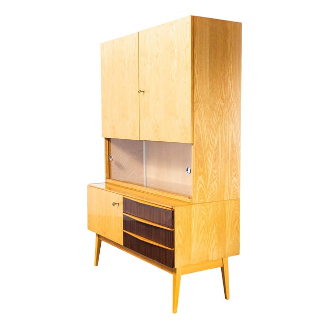 Czech 4-Door Birch Cabinet from Nabytek, 1960s For Sale