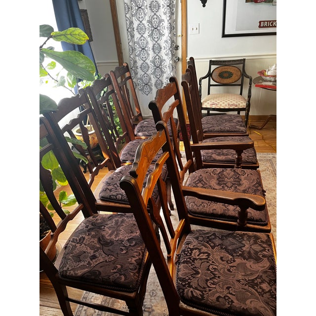 Set of 8 Late 19th Century Eastlake Walnut Dining Chairs For Sale - Image 4 of 10