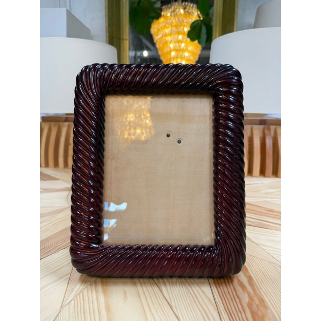1970s Burgundy Picture Frame Signed Antonio Scarpa For Sale - Image 5 of 6