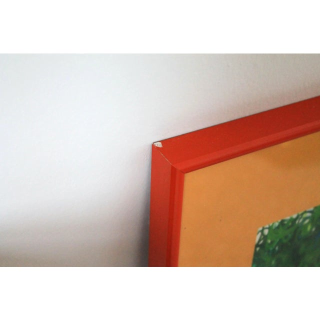 Metal Colored Framed Vintage Painting For Sale - Image 7 of 12