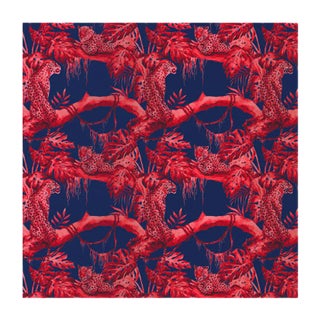Leopards on Tree 5 Fabric Wall Covering by Chiara Mennini for Midsummer-Milano For Sale
