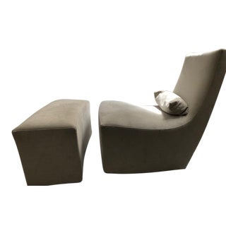 Modern Ligne Roset Rocking/Lounge Chair & Ottoman For Sale