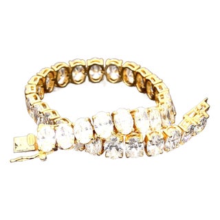 14k Yellow Gold Tennis Bracelet For Sale