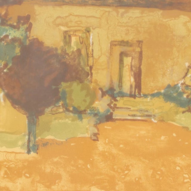 French Country Landscape Lithograph by Eliane Thiollier, Framed For Sale In Cincinnati - Image 6 of 12